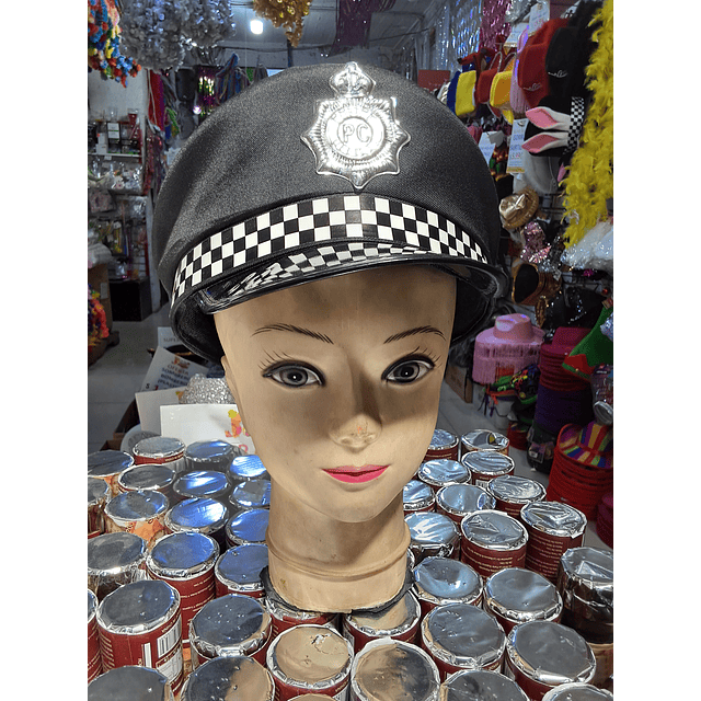 Gorro Cotillón policía negro
