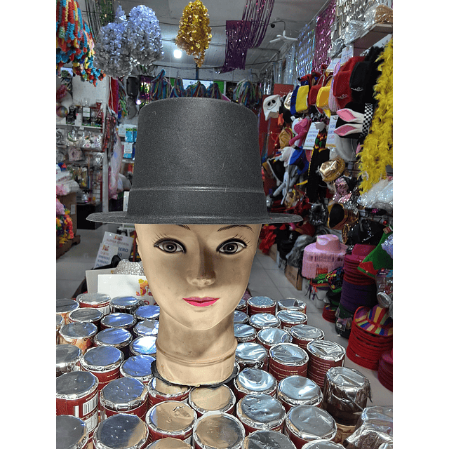 Sombrero de copa aterciopelado plástico