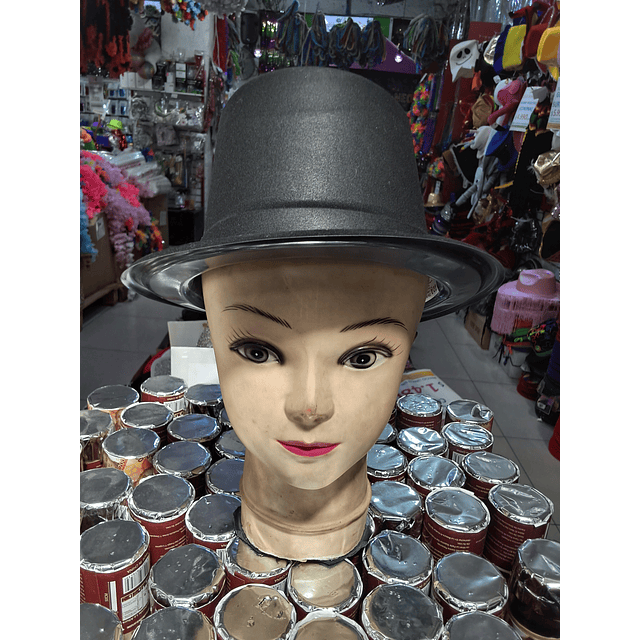 Sombrero de copa aterciopelado plástico