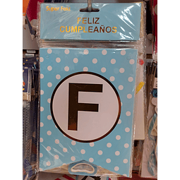 Banderín feliz cumpleaños celeste