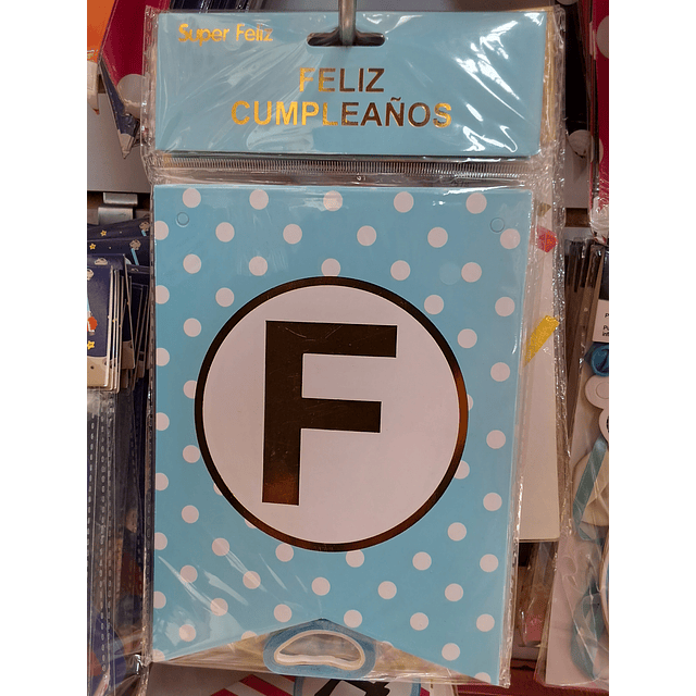 Banderín feliz cumpleaños celeste