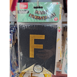 Banderín Feliz cumpleaños negro de Glitter 