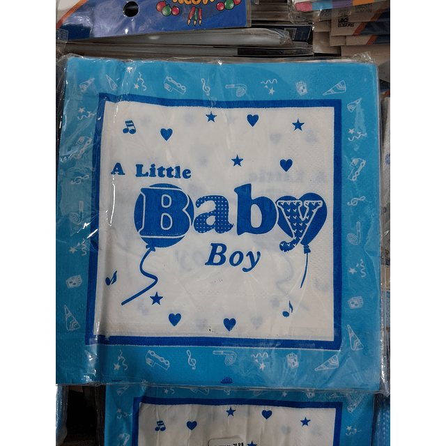 Servilletas baby shower niño x 20 unidades