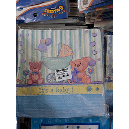 Servilletas baby shower niño x 20 unidades