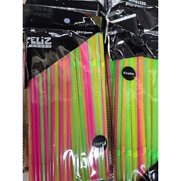 Bombillas Plástilas colores x 100 unidades