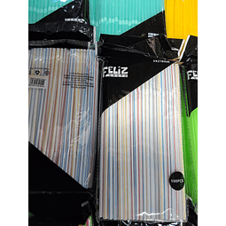 Bombillas Plástilas colores x 100 unidades