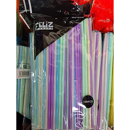 Bombillas Plástilas colores x 100 unidades