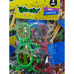 chiches o sorpresas lentes plásticos x 4 unidades 