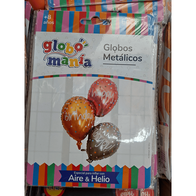 Globo metálico happy birthday en forma de globos
