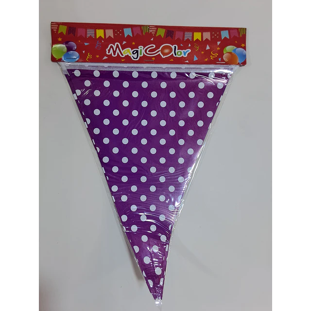 Banderín polka morado 