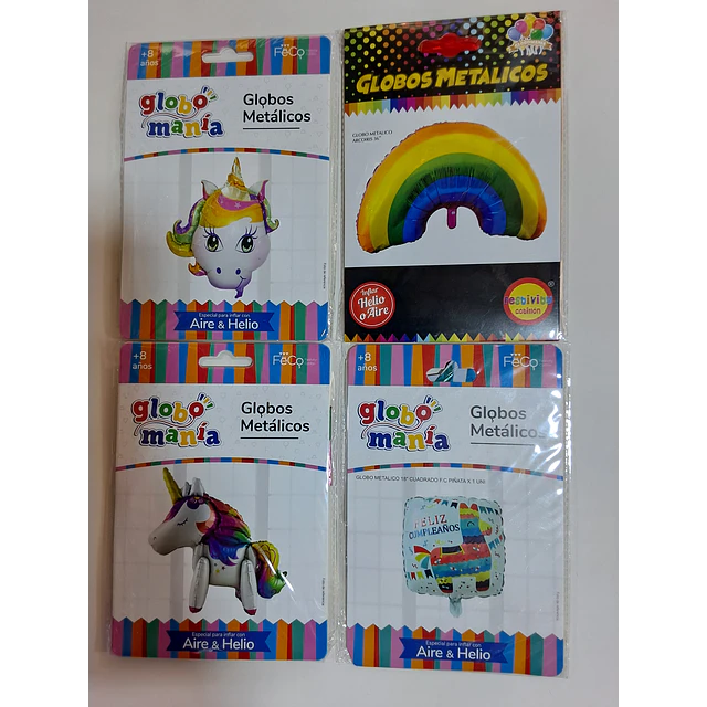 Globos metalizados Seleccionados 4 x 1 