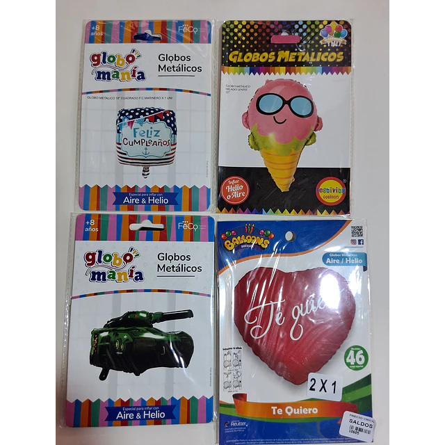 Globos metalizados Seleccionados 4x1 