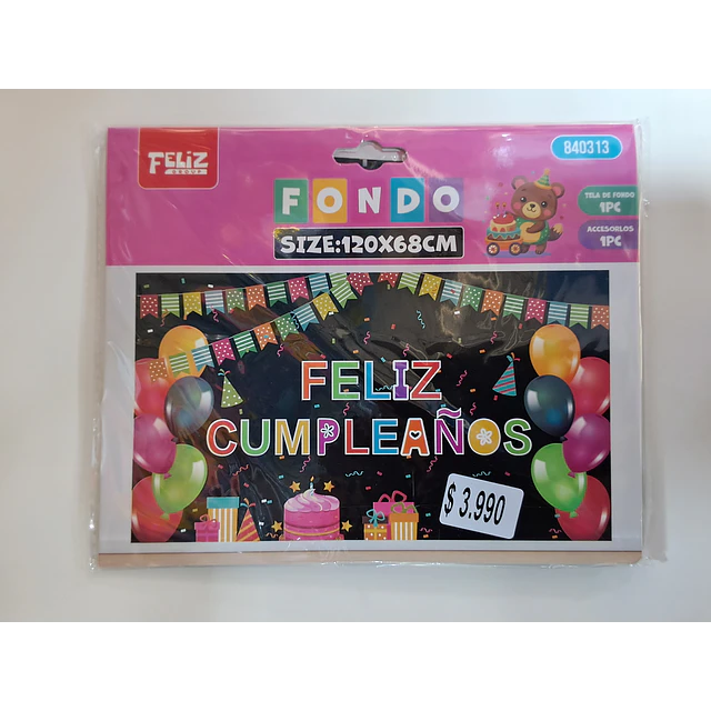Fondo de tela Decorativo Feliz cumpleaños