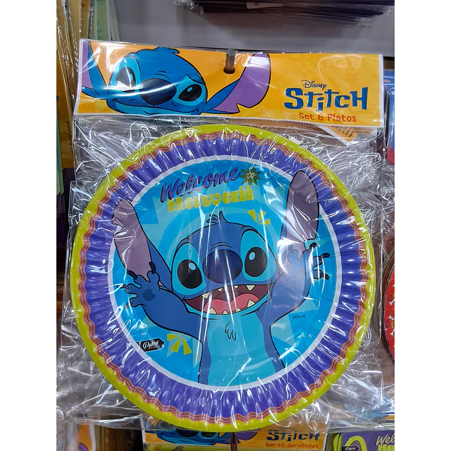 Stitch platos x 6 unidades 