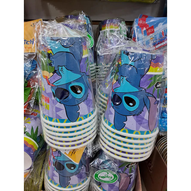 Stitch vasos x 6 unidades 