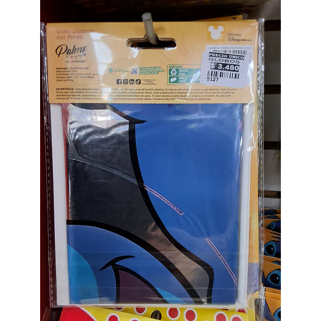 Stitch globo metálico 