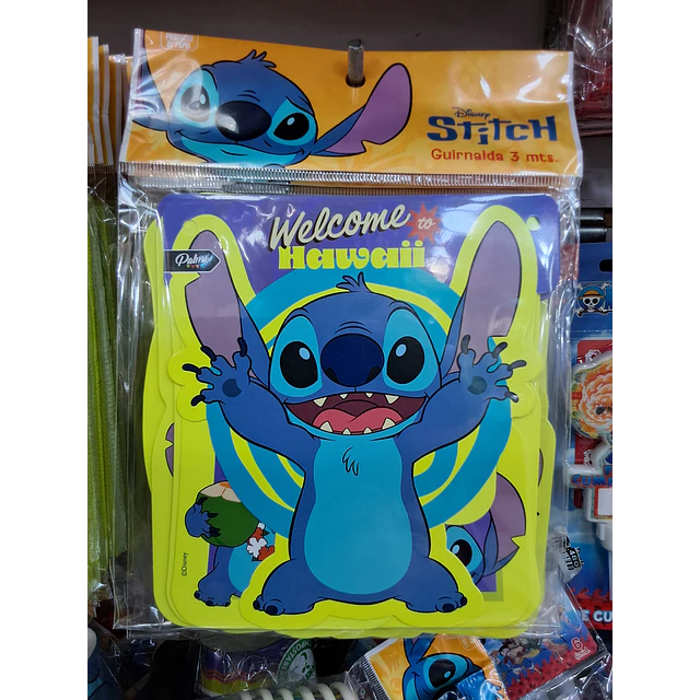 Stitch banderín Feliz cumpleaños 