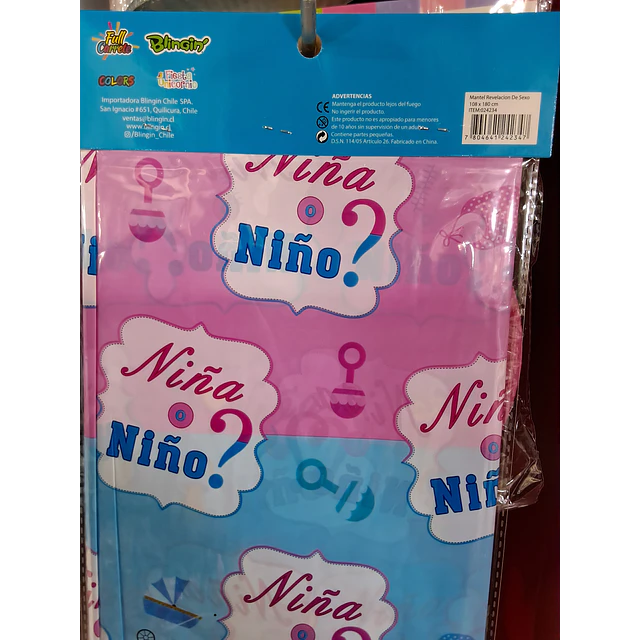 Revelación de sexo mantel plástico 