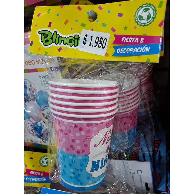 Revelación de sexo vasos x 6 unidades 