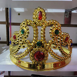 Corona plastica reina dorada