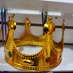 Corona plastica rey dorada