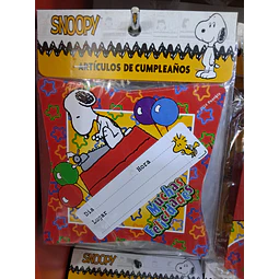 Snoopy invitación x 6 unidades 