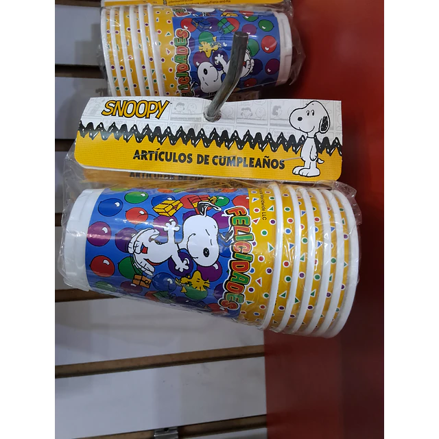 Snoopy vasos plásticos x 6 unidades 