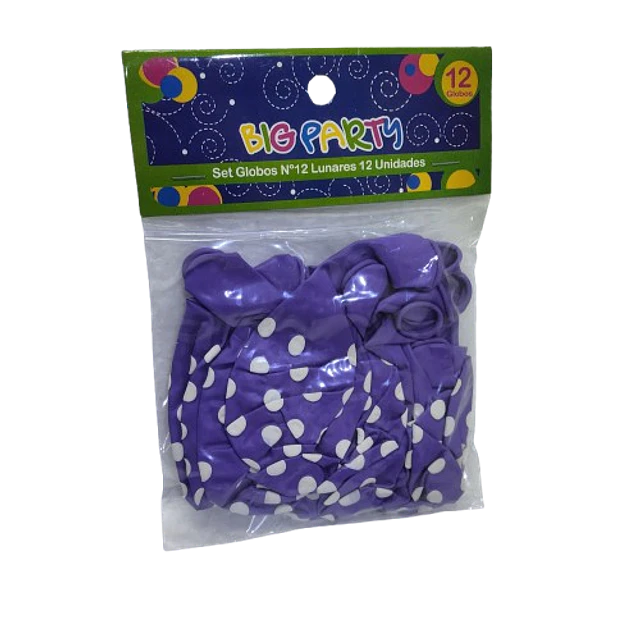 GLOBOS POLKA N°12 X 12 UNIDADES