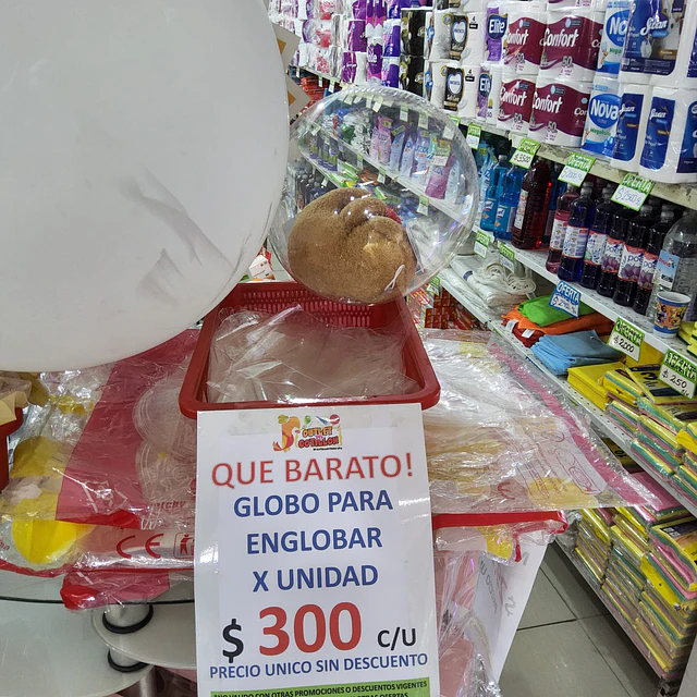 GLOBO PLASTICO PARA ENGLOBAR X UNIDAD