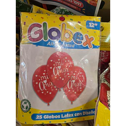 GLOBOS FRASES X 25 UNIDADES N°12 GLOBEX SELECCIONADOS