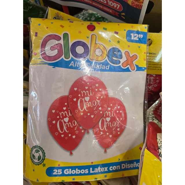 GLOBOS FRASES X 25 UNIDADES N°12 GLOBEX SELECCIONADOS