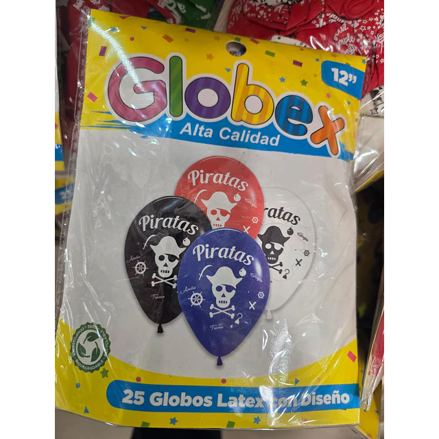 GLOBOS FRASES X 25 UNIDADES N°12 GLOBEX SELECCIONADOS