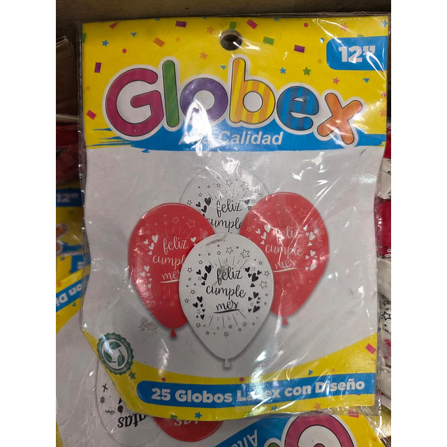 GLOBOS FRASES X 25 UNIDADES N°12 GLOBEX SELECCIONADOS