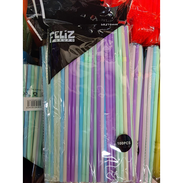 BOMBILLAS COLORES 5 X 210 MM X 100 UNIDADES