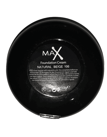 MAX FACTOR FOUNDATION CREAM NATURAL BEIGE N.106 10G   ANNO 2020