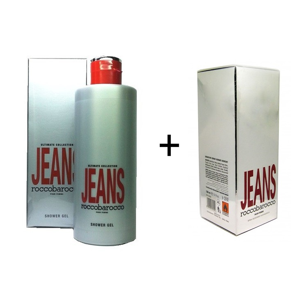 ROCCOBAROCCO JEANS  SHOWER GEL 400ML + JEANS POUR FEMME DEODORANT 150ML ULTIMATE COLLECTION