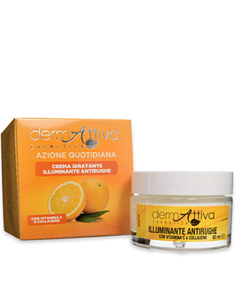 Dermattiva crema viso idratante, illuminante, antirughe, con vitamina C e con collagene 50ml