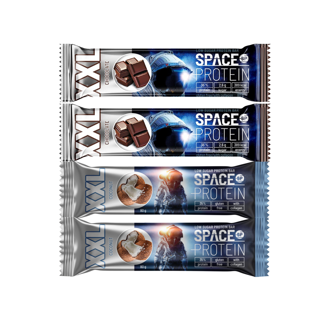 4 Barritas de Proteina Space Protein XXL  3