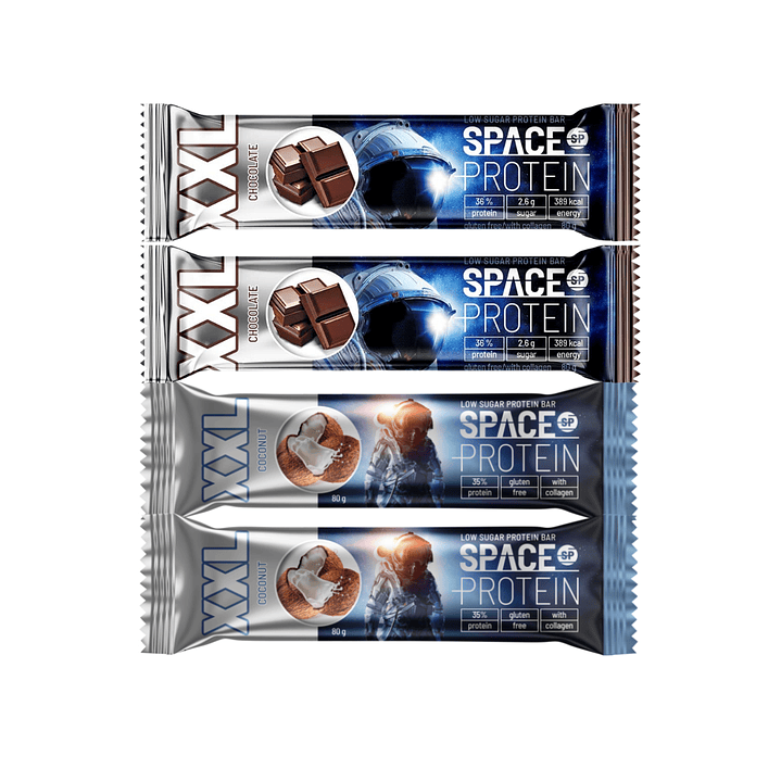 4 Barritas de Proteina Space Protein XXL  3