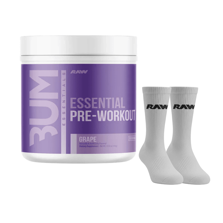 Pre-entreno Cbum Essential 30 servicios + Par de Calcetines RAW 7