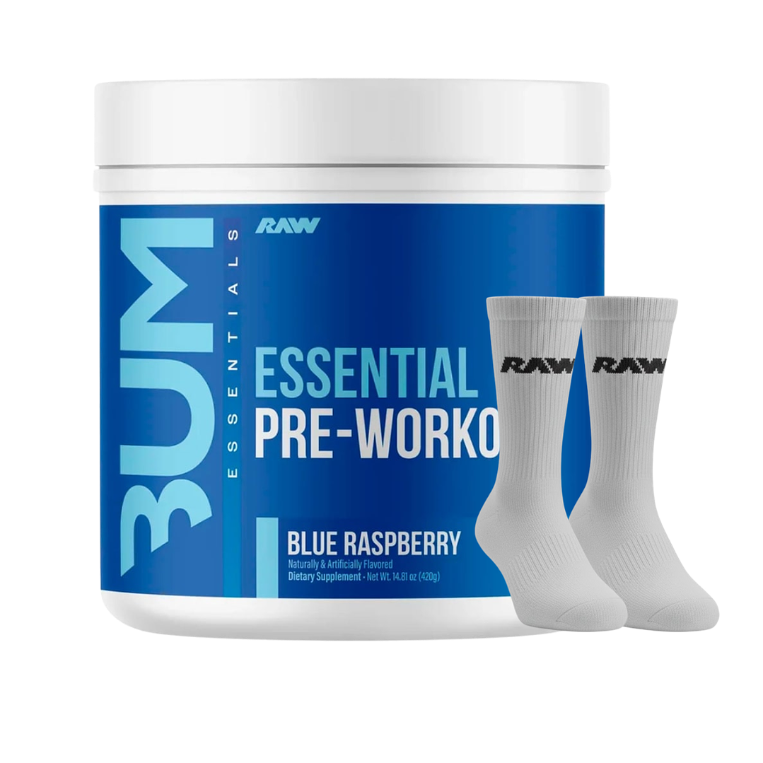 Pre-entreno Cbum Essential 30 servicios + Par de Calcetines RAW 9