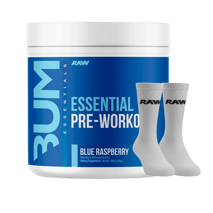 Pre-entreno Cbum Essential 30 servicios + Par de Calcetines RAW 9