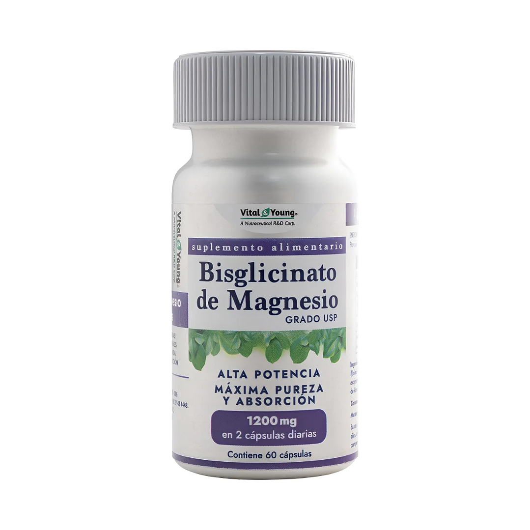Bisglicinato De Magnesio 60 Cap 1200mg Grado Usp 1