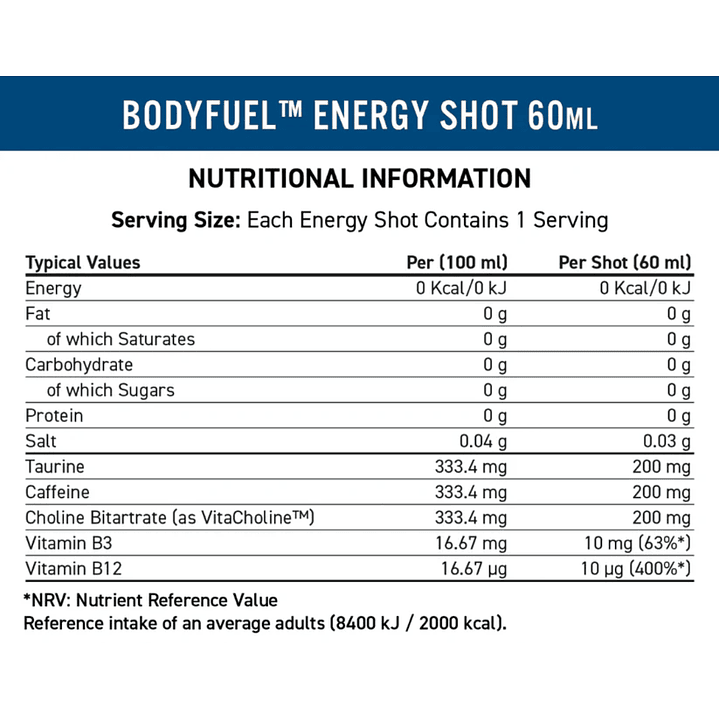 Body Fuel Energy Shot (60 ml) Applied Nutrition 3