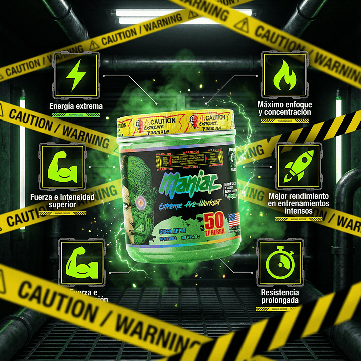Pre-entreno Maniac Terror Labz 30 servicios 2