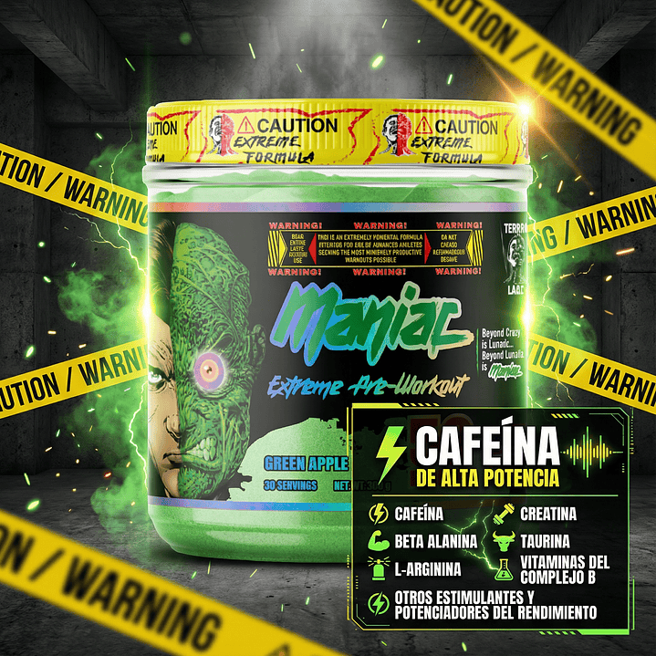 Pre-entreno Maniac Terror Labz 30 servicios 3