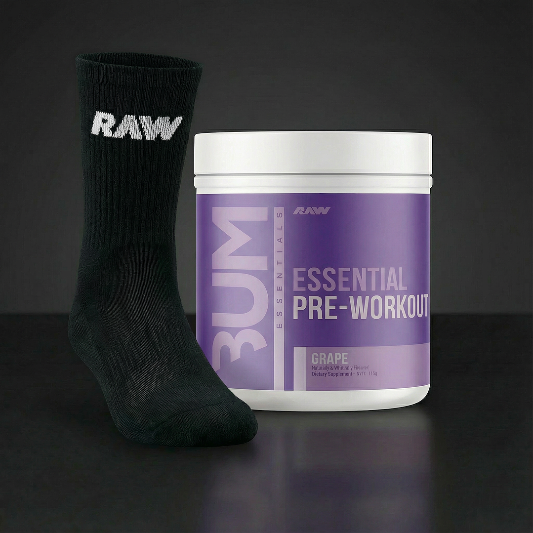 Pre-entreno Cbum Essential 30 servicios + Par de Calcetines RAW 3