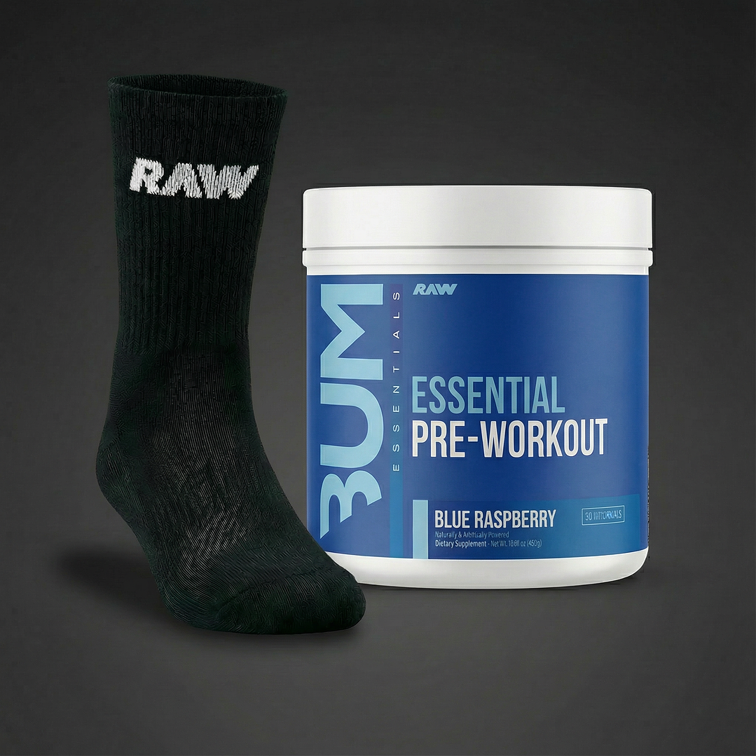Pre-entreno Cbum Essential 30 servicios + Par de Calcetines RAW 4