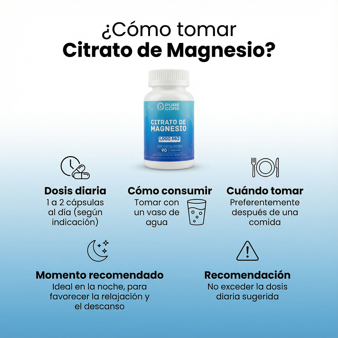 Citrato de Magnesio Pure Core (90 CAPS) 2