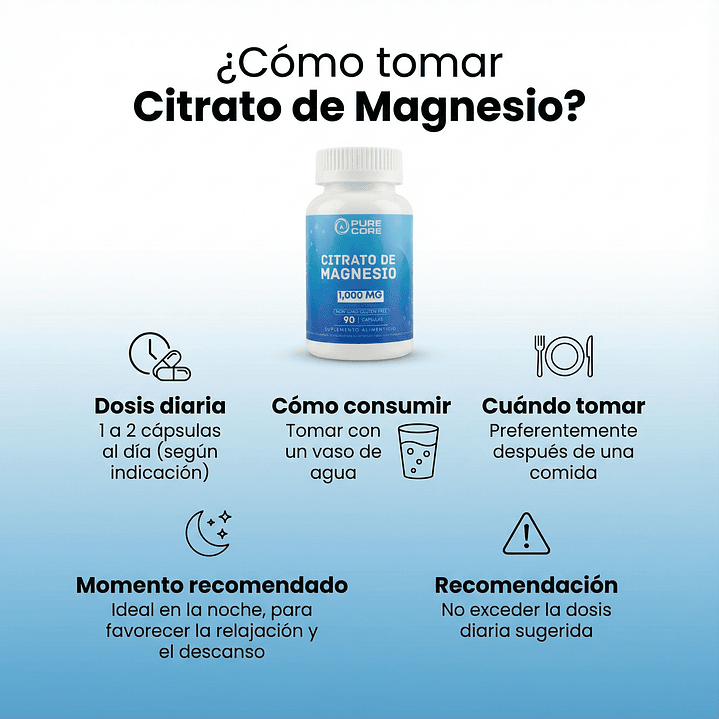 Citrato de Magnesio Pure Core (90 CAPS) 2